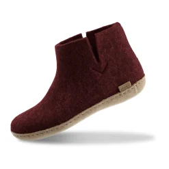Boot with leather sole - Beet