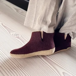 Boot with leather sole - Beet