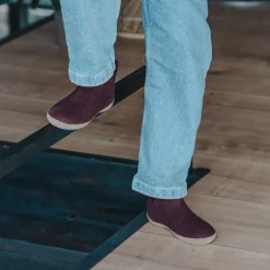 Boot with leather sole - Beet