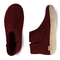 Boot with leather sole - Beet