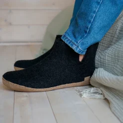 Boot with leather sole - Charcoal