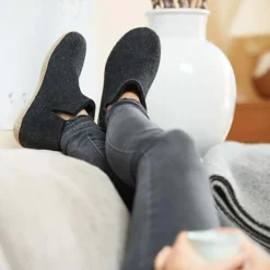 Boot with leather sole - Charcoal