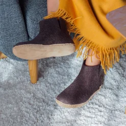 Boot with leather sole - Chestnut