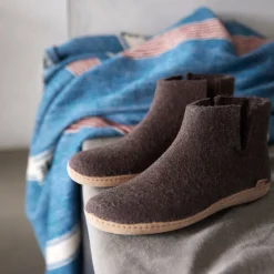 Boot with leather sole - Chestnut