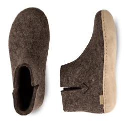 Boot with leather sole - Chestnut