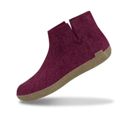 Boot with leather sole - Cranberry