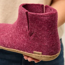 Boot with leather sole - Cranberry
