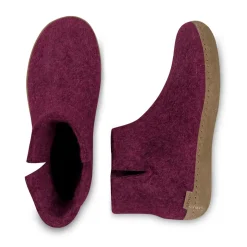 Boot with leather sole - Cranberry