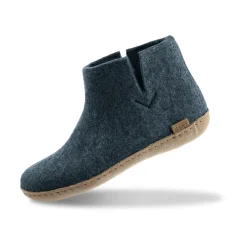 Boot with leather sole - Denim