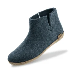Boot with leather sole - Denim