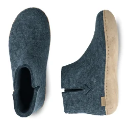 Boot with leather sole - Denim