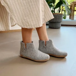 Boot with leather sole - Grey