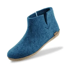 Boot with leather sole - Petrol