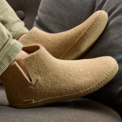 Boot with leather sole - Sand