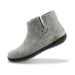 Boot with natural rubber sole - black - Grey