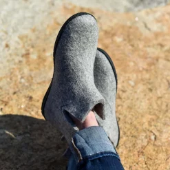Boot with natural rubber sole - black - Grey
