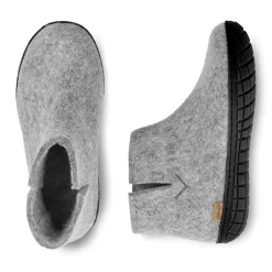 Boot with natural rubber sole - black - Grey