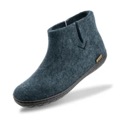 Boot with natural rubber sole - black - Denim