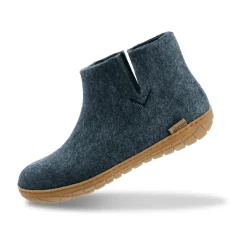 Boot with natural rubber sole - honey - Denim