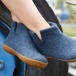 Boot with natural rubber sole - honey - Denim