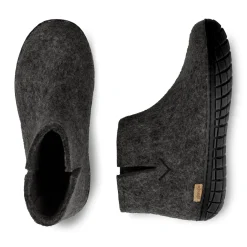 Boot with natural rubber sole - black - Charcoal