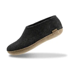 Shoe with leather sole - Charcoal