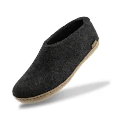 Shoe with leather sole - Charcoal