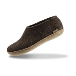 Shoe with leather sole - Chestnut