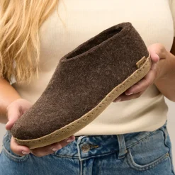 Shoe with leather sole - Chestnut