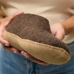 Shoe with leather sole - Chestnut