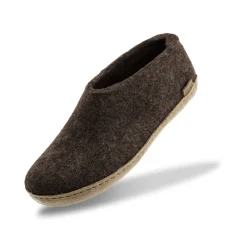 Shoe with leather sole - Chestnut