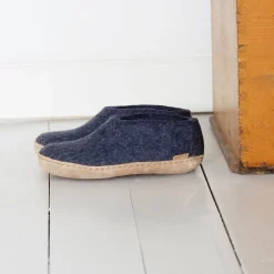 Shoe with leather sole - Denim