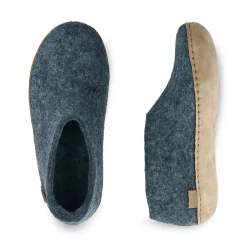 Shoe with leather sole - Denim