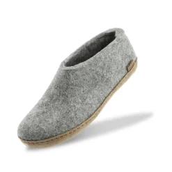 Shoe with leather sole - Grey