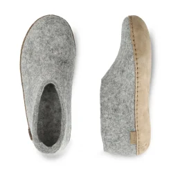 Shoe with leather sole - Grey