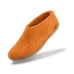 Shoe with leather sole - Orange