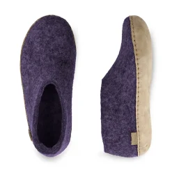 Shoe with leather sole - Purple