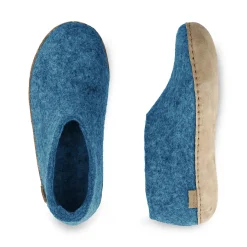 Shoe with leather sole - Petrol