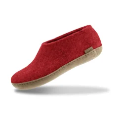 Shoe with leather sole - Red