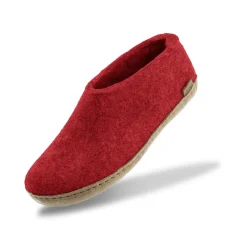 Shoe with leather sole - Red