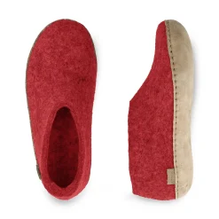 Shoe with leather sole - Red