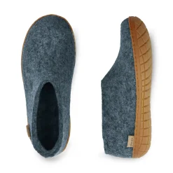 Shoe with natural rubber sole - honey - Denim