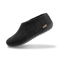 Shoe with natural rubber sole - black - Charcoal