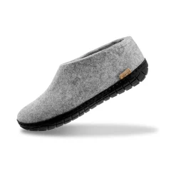 Shoe with natural rubber sole - black - Grey