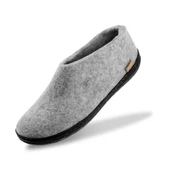 Shoe with natural rubber sole - black - Grey