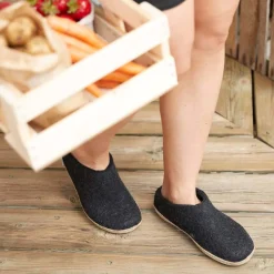 Slip-on with leather sole - Charcoal