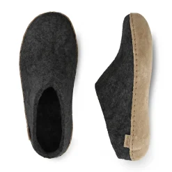 Slip-on with leather sole - Charcoal