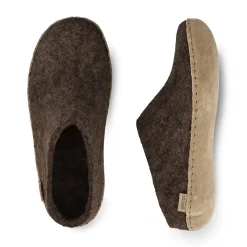 Slip-on with leather sole - Chestnut
