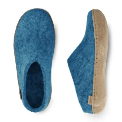 Slip-on with leather sole - Petrol