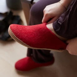 Slip-on with leather sole - Red